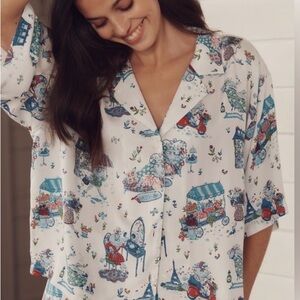 NWT Printfresh Parisian Satin Pajama Set, Medium